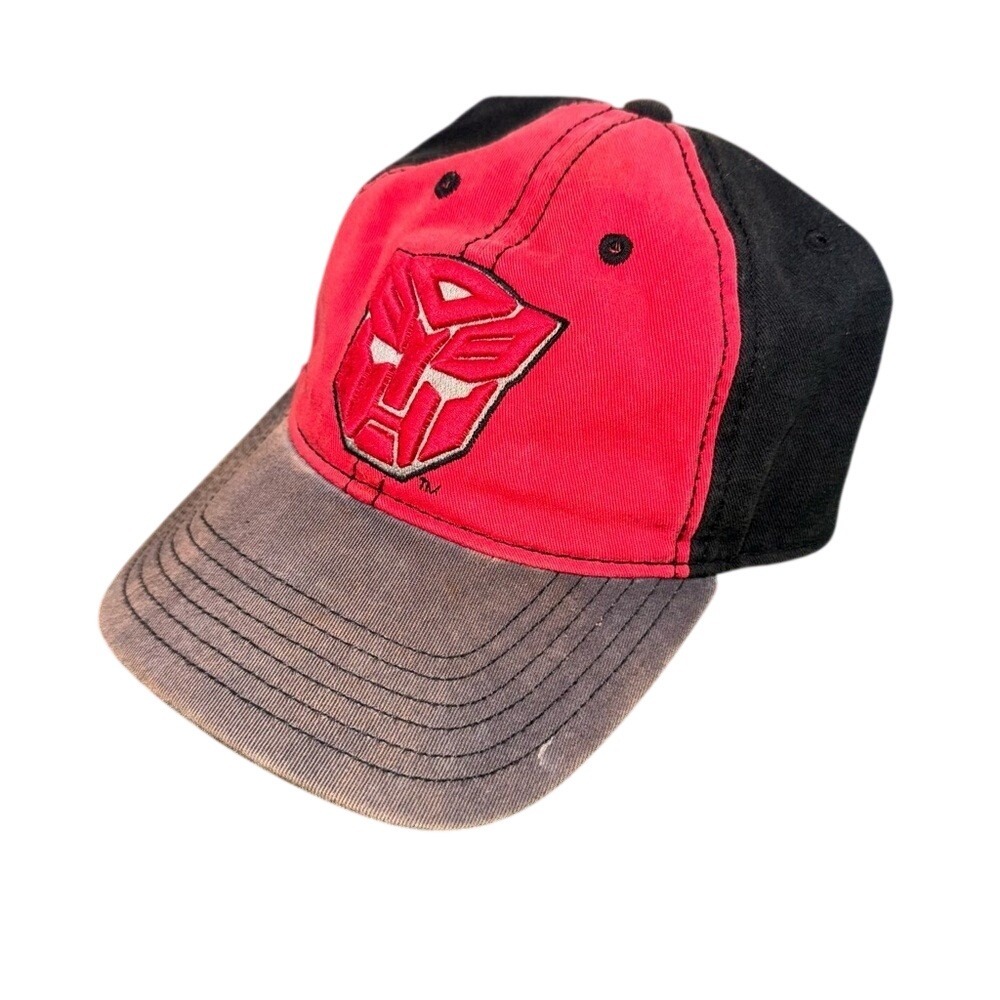 Transformer 2011 Hasbro Dreamworks Autobot Baseball Cap Hat Red Black Adjustable